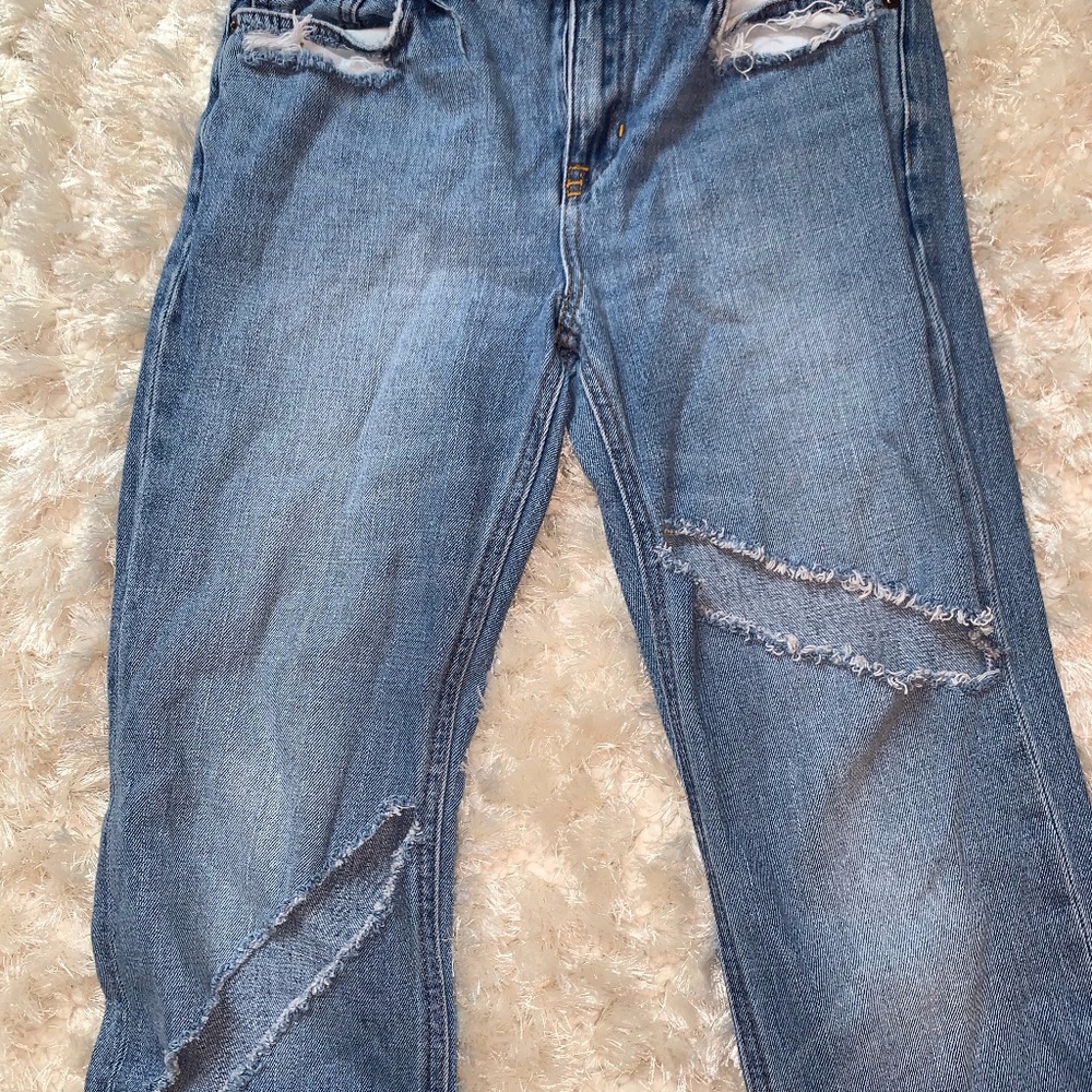Denim ripped jeans